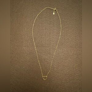 Gold plated sterling silver clavicle heart pendant necklace